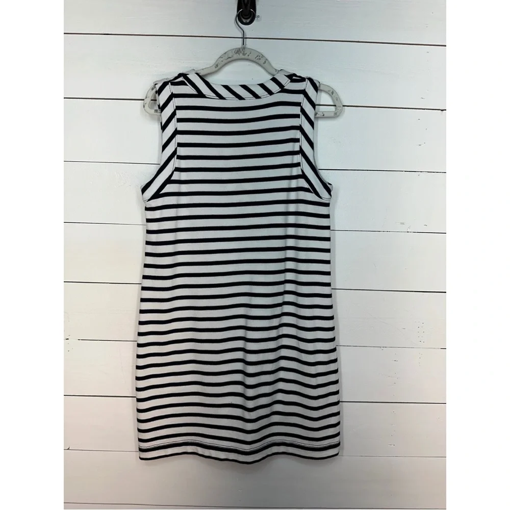 kate spade Navy and White Striped Sleeveless Lace-Up Shift Dress - Picture 3 of 10